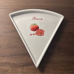 Pottery Barn Pizza Buono Triangle Shaped Plate Tomato